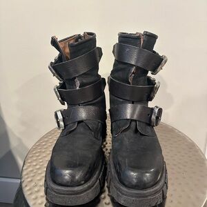 A.S.98 Black Combat & Moto Boots